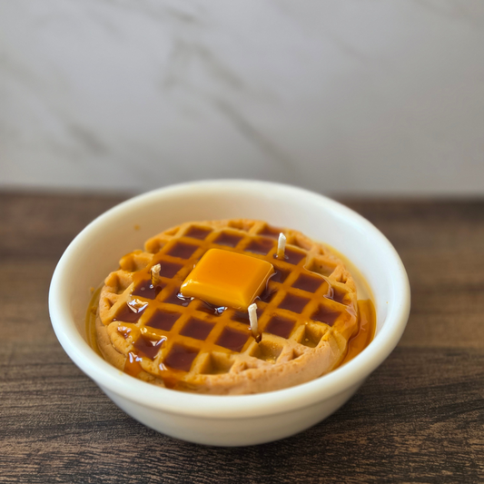 Golden Waffle Candle